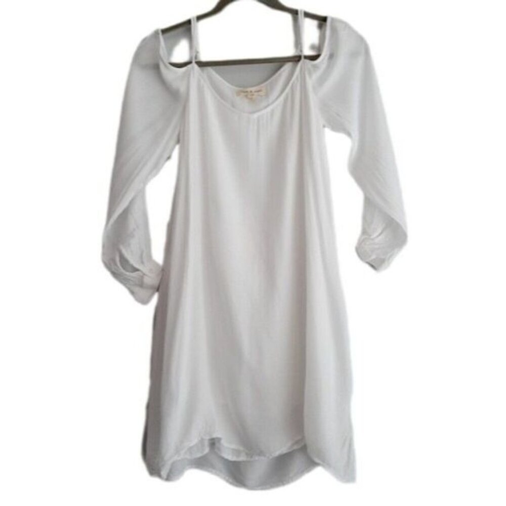CLOTH & STONE Flowy & Light Cold Shoulder Dress White Sz XS